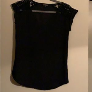 Express black top with lace sleeves